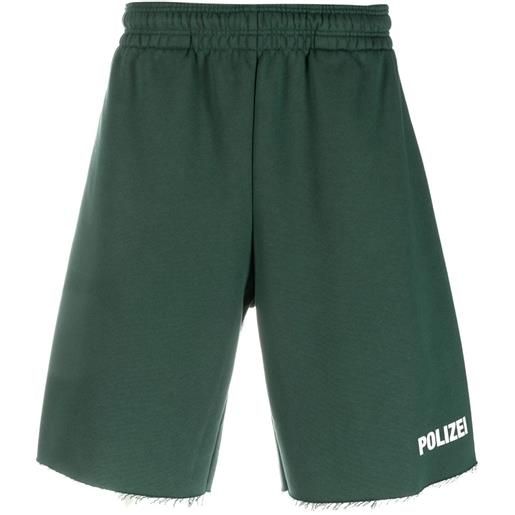 VETEMENTS shorts polizei con bordi sfilacciati - verde