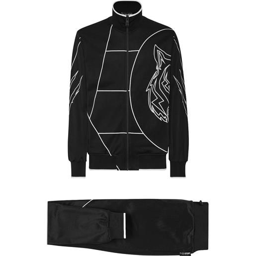 Plein Sport giacca sportiva con stampa grafica - nero