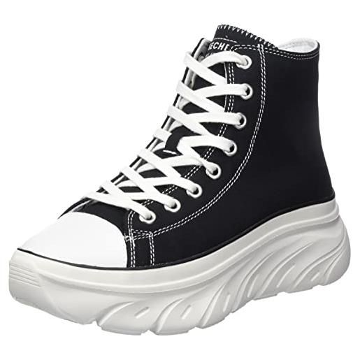 Skechers 177430 blk, sneaker donna, tela nera bianca duraleather trim, 40 eu