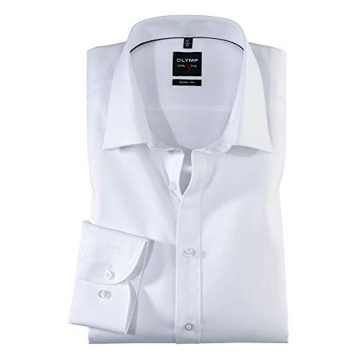 Olymp level five-camicia con collo all'italiana a tinta unita colore: nero 6090/64/68 bianco 40