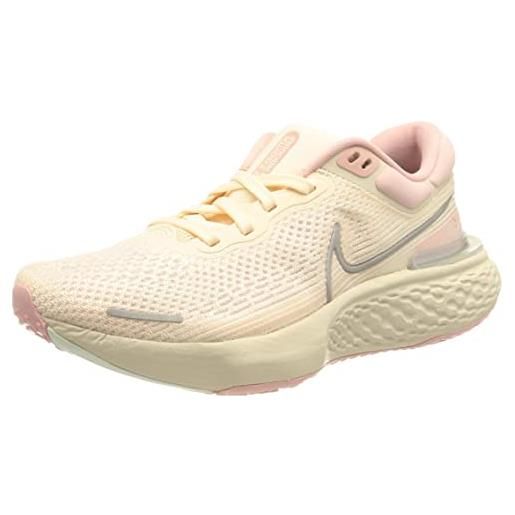 Nike zoomx invincible run fk, scarpe da corsa donna, guava ice/metallic silver-pink, 36 eu