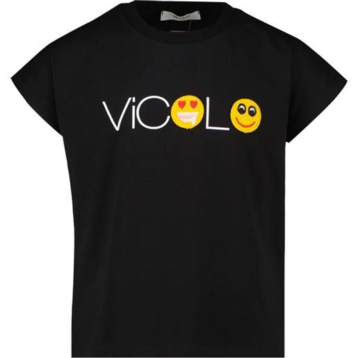 VICOLO t-shirt scritta emoticon bambina