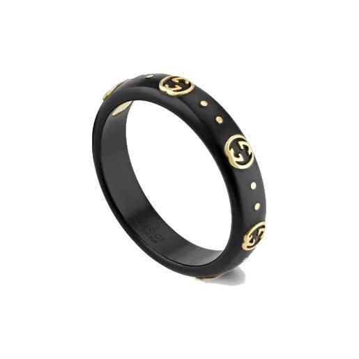 Gucci Gioielli anello gucci icon in corindone nero e oro