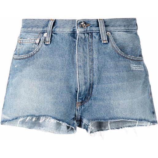 Off-White shorts denim con stampa - blu