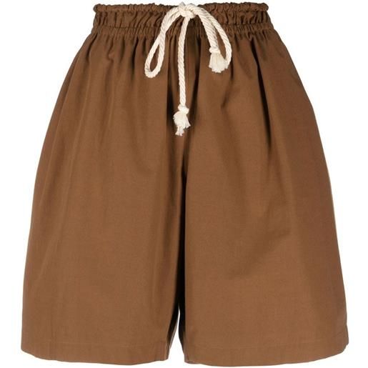 Jil Sander shorts con coulisse - marrone