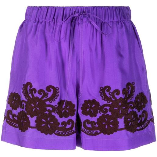 P.A.R.O.S.H. shorts a fiori - viola