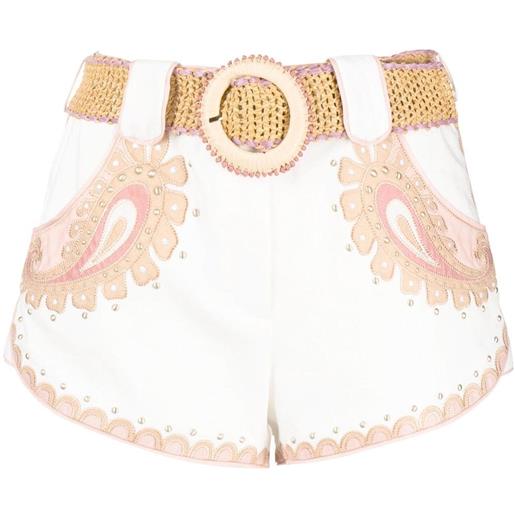 ZIMMERMANN shorts con ricamo - bianco