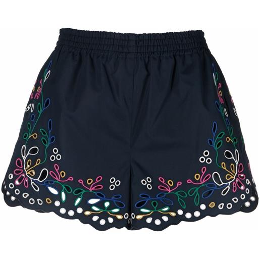 Chloé shorts a fiori - blu