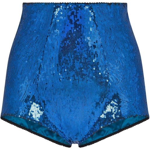 Dolce & Gabbana shorts con paillettes - blu