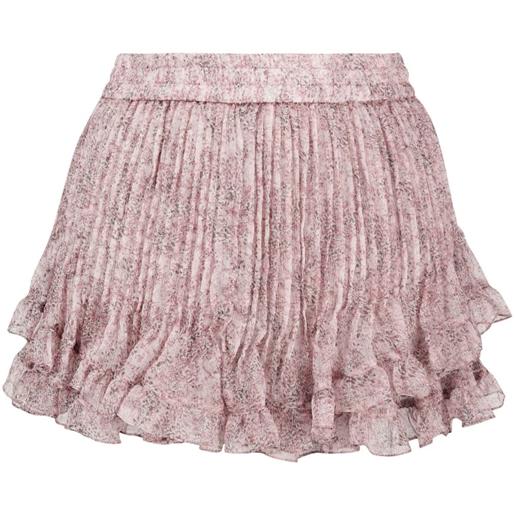 PNK shorts a fiori con ruches - rosa