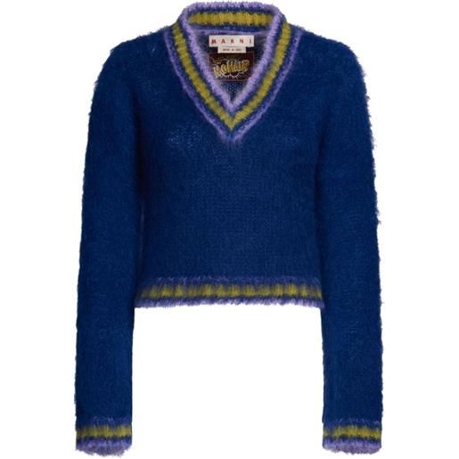 Marni maglione con rifinitura a righe - blu