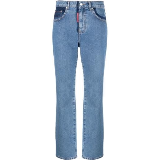 MOSCHINO JEANS jeans dritti bicolore - blu