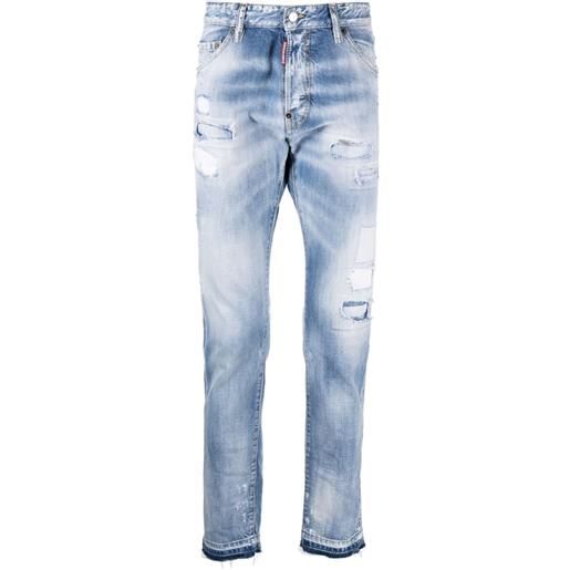 Dsquared2 jeans con effetto vissuto - blu