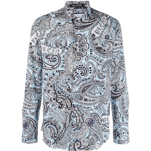 Philipp Plein camicia con stampa paisley - blu
