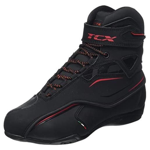 TCX - zeta waterproof, scarpe da moto uomo, sportive e impermeabili, scarpe adatte ad uso urbano, tomaia in microfibra, chiusura con lacci e velcro