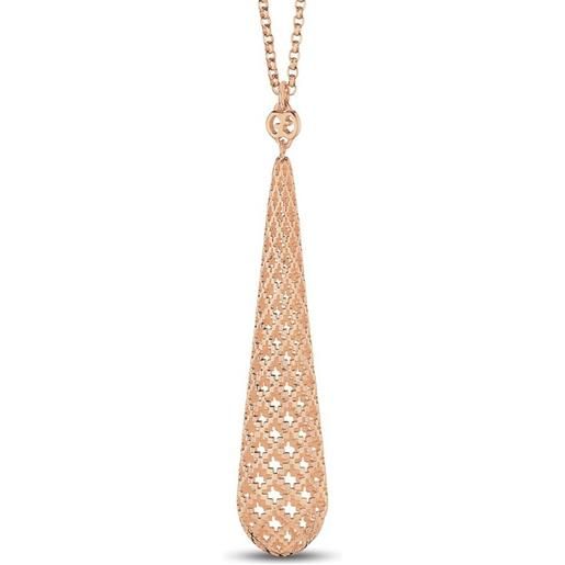Gucci Gioielli collana gucci diamantissima in oro rosa con ciondolo pendente a goccia