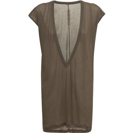RICK OWENS t-shirt dylan in jersey di cotone trasparente