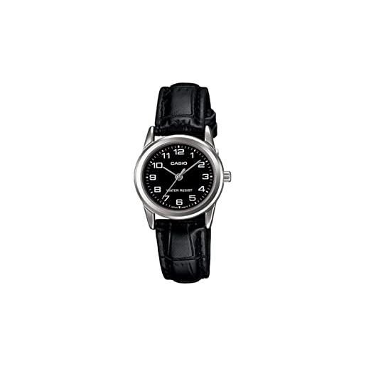 Casio ltp-v001l-1 - orologio da polso donna, pelle, colore: nero