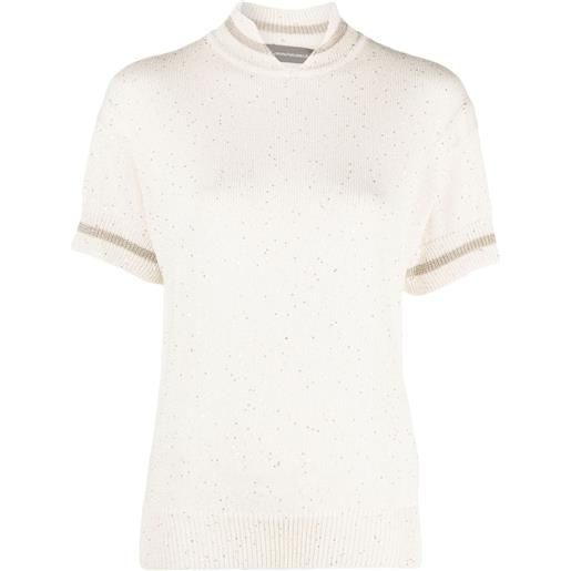 Lorena Antoniazzi t-shirt con glitter - bianco