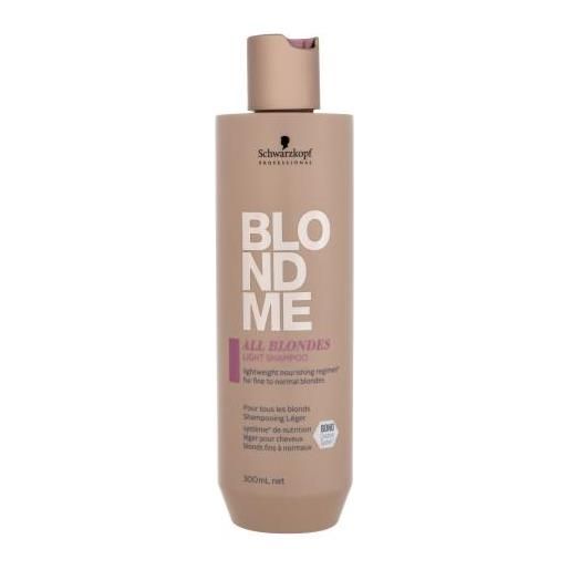 Schwarzkopf Professional blond me all blondes light 300 ml shampoo nutriente per capelli biondi fini e normali per donna