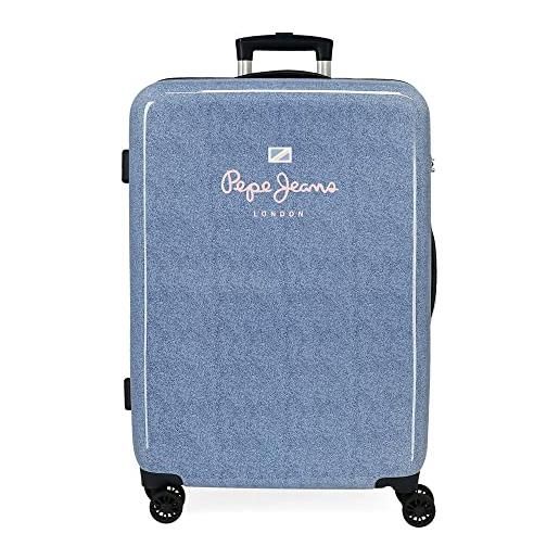 Pepe Jeans lena valigia media blu 48 x 68 x 26 cm rigida abs chiusura a combinazione laterale 70 l 3 kg 4 ruote, blu, taglia unica, valigia media