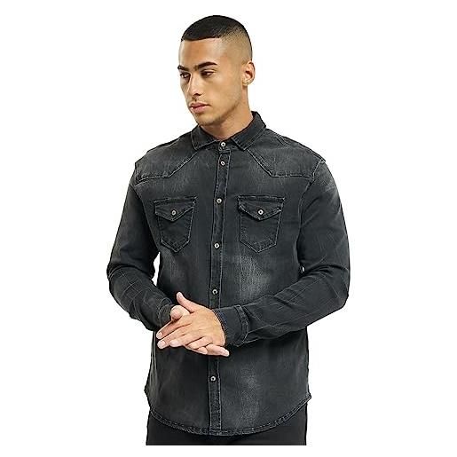 Brandit jeans uomo camicia riley maglietta denim - grigio (denim 169), m