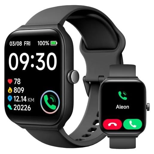 TOOBUR smartwatch donna uomo alexa integrata, 1.95 orologio smartwatch chiamate cardiofrequenzimetro contapassi sonno impermeabil ip68, spo2, 100 sportivo, notifiche messaggi, compatibile android ios