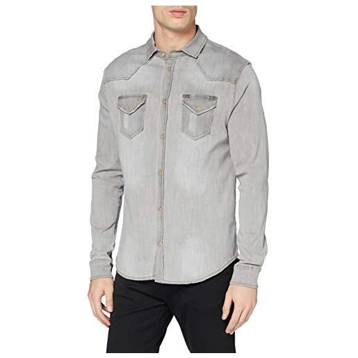 Brandit jeans uomo camicia riley maglietta denim - grigio (denim 169), 4xl
