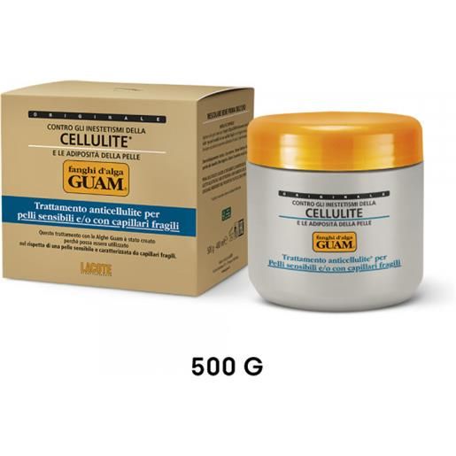LACOTE Srl guam - trattamento anticellulite per pelli sensibili con capillari fragili 500g - riduzione e cura della cellulite