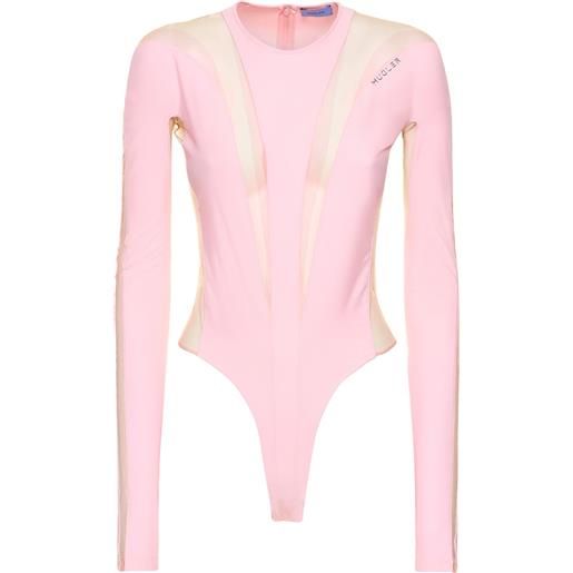 MUGLER body lvr exclusive in jersey e tulle