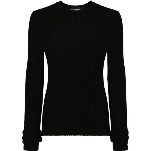 Dolce & Gabbana maglione a coste girocollo - nero
