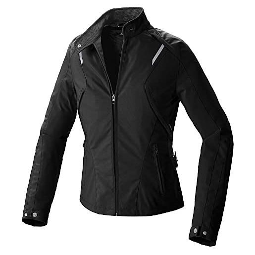 SPIDI, ellabike, colore nero profondo, taglia l, giacca moto donna resistente all'abrasione, con fodera termica rimovibile e zone riflettenti, protezioni su gomiti e spalle incluse