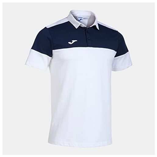 Joma polo m/c uomo crew v bianco blu navy