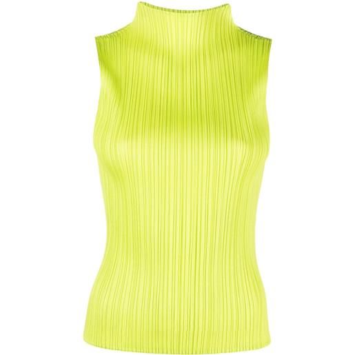 Pleats Please Issey Miyake top smanicato new colorful basics 3 - verde