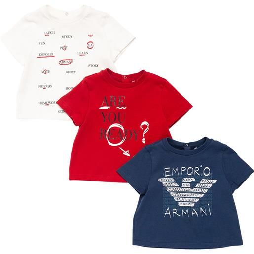 EMPORIO ARMANI set di 3 t-shirt in jersey di cotone