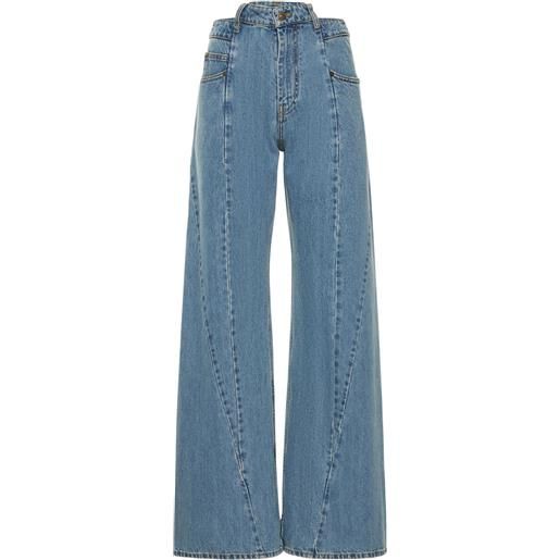 MAISON MARGIELA jeans larghi asimmetrici in denim di cotone