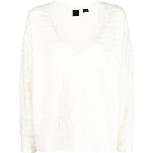 PINKO maglione con scollo a v - bianco