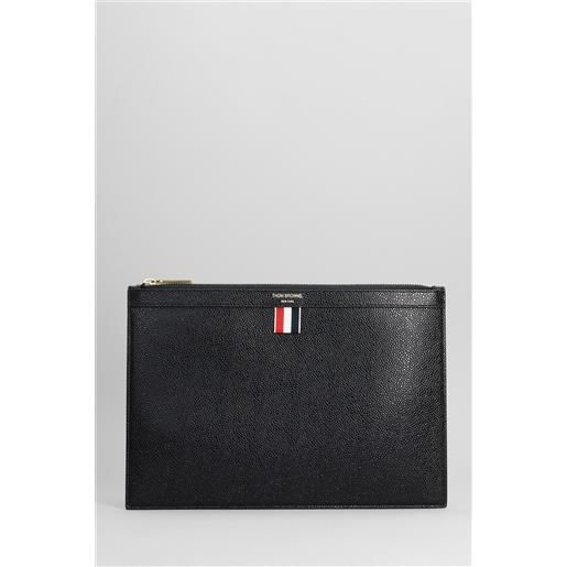 Thom Browne pochette in pelle nera