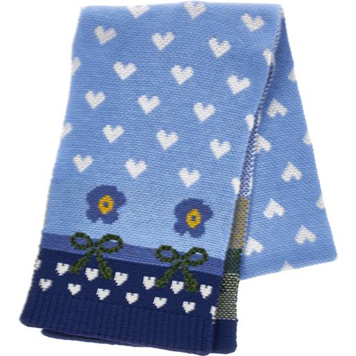 Monnalisa sciarpa knitwear fiori e cuori