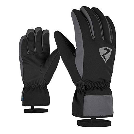 Ziener gloves gerino guanti sci, uomo, uomo, 801051, nero/grigio (magnet), 10