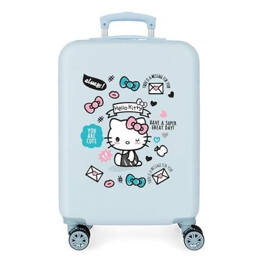 Hello Kitty you are cute, valigia da bambina, rigida 55 cm azzurro chiaro, 38x55x20 cms