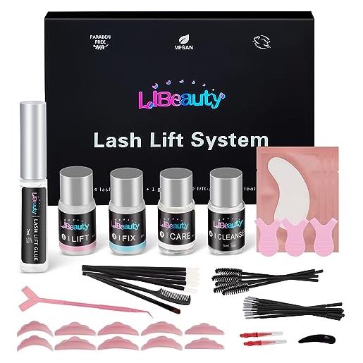 Libeauty kit laminazione ciglia, lash lift kit, set completo di laminazione ciglia per ciglia ricci e mossi per kit principianti