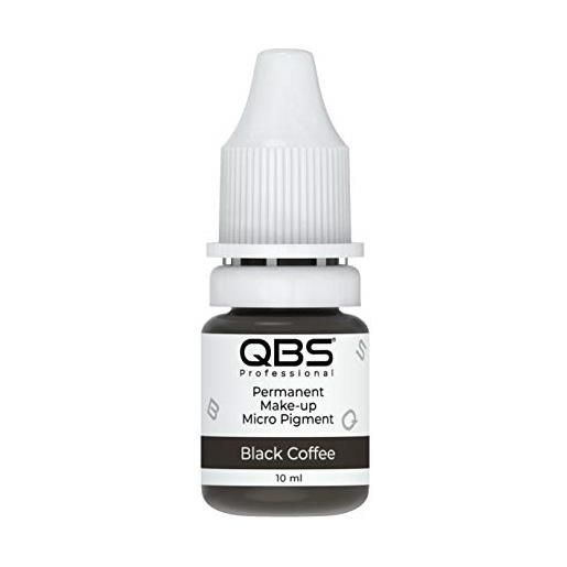 QBS - pigmenti per microblading delle sopracciglia, 10 ml, da usare con macchina e a mano, scelta di 9 colori, prodotti per trucco semipermanente, colore: nero caffè (black coffee)