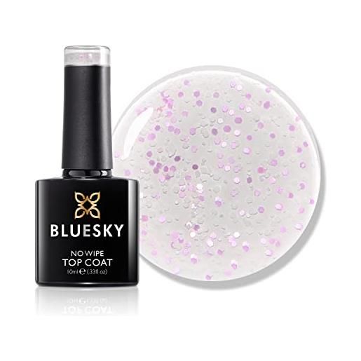 Bluesky - top coat glitterato, gtc07, rosa, smalto gel, 10 ml (richiede asciugatura sotto lampada uv/led)