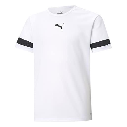 PUMA teamrise jersey jr, shirt unisex - bambini e ragazzi, smoked pearl-puma black-puma white, 128