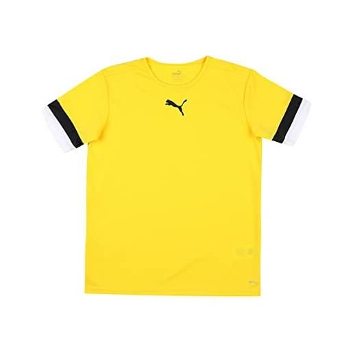 PUMA teamrise jersey jr, shirt unisex - bambini e ragazzi, cyber yellow-puma black-puma white, 164