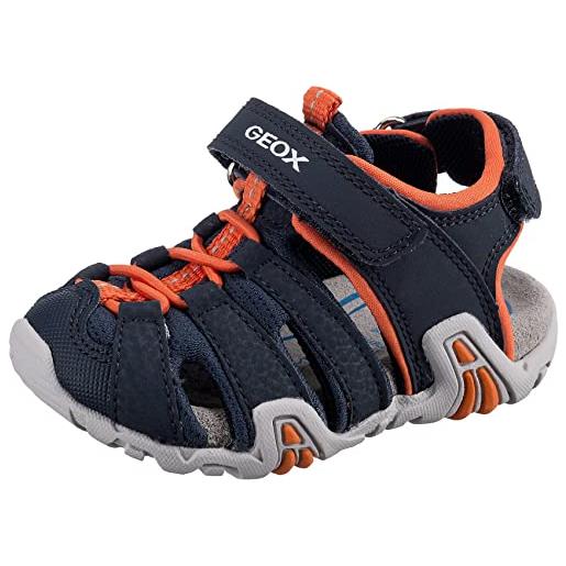 Geox b sandal kraze a, sandali bambini e ragazzi, blu/arancione (navy/orange), 22 eu