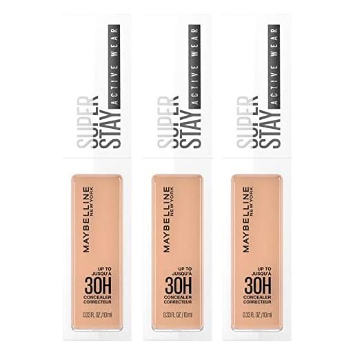 Maybelline new york super stay active wear correttore liquido 30h waterproof con applicatore flessibile colore 25 medium formula vegana no transfer - 3 cosmetici