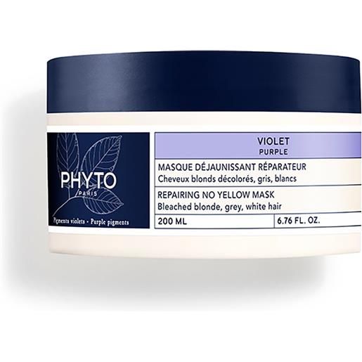 Phyto violet maschera anti-giallo riparatrice 200ml maschera protezione colore capelli, maschera riparatrice capelli