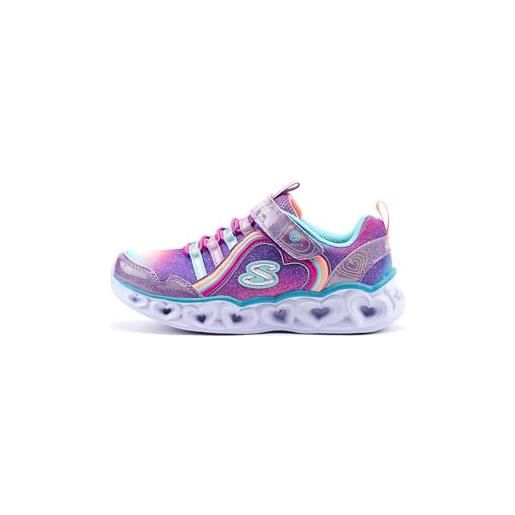 Skechers 302308l prmt, scarpe da ginnastica basse bambine e ragazze, multi trim viola a rete multicolore, 35 eu